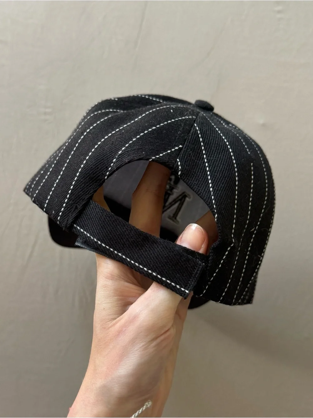 Embroidered Pinstriped New York Cap